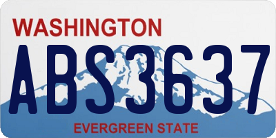 WA license plate ABS3637