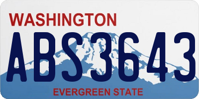 WA license plate ABS3643