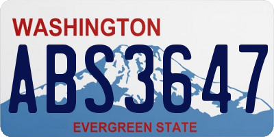 WA license plate ABS3647