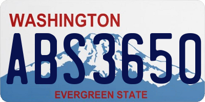 WA license plate ABS3650