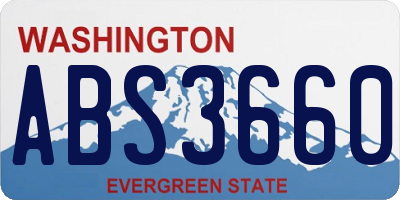 WA license plate ABS3660
