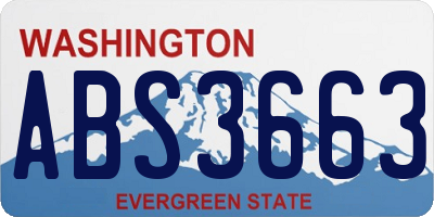 WA license plate ABS3663