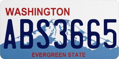 WA license plate ABS3665