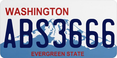 WA license plate ABS3666
