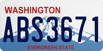 WA license plate ABS3671