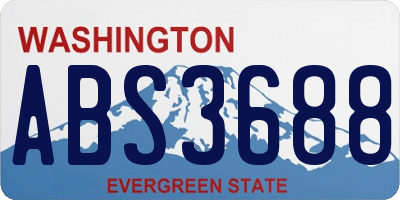 WA license plate ABS3688