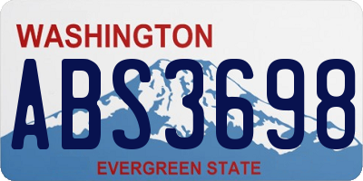 WA license plate ABS3698