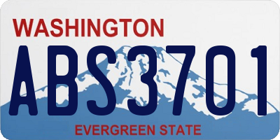 WA license plate ABS3701