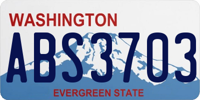 WA license plate ABS3703