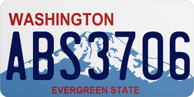 WA license plate ABS3706