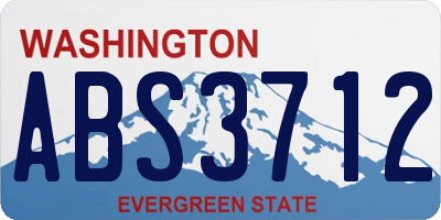 WA license plate ABS3712
