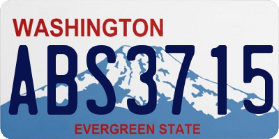 WA license plate ABS3715