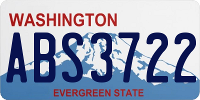 WA license plate ABS3722