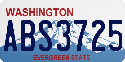 WA license plate ABS3725