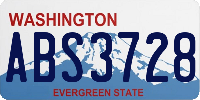 WA license plate ABS3728