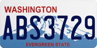 WA license plate ABS3729