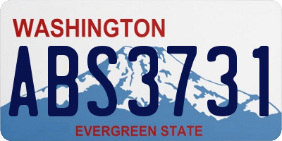 WA license plate ABS3731