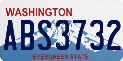 WA license plate ABS3732