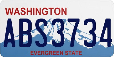 WA license plate ABS3734