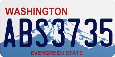 WA license plate ABS3735