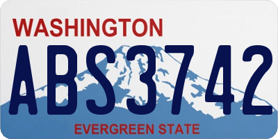 WA license plate ABS3742