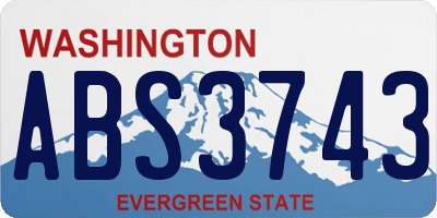 WA license plate ABS3743