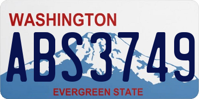 WA license plate ABS3749
