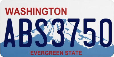 WA license plate ABS3750