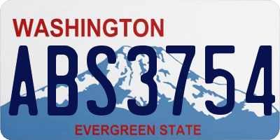 WA license plate ABS3754