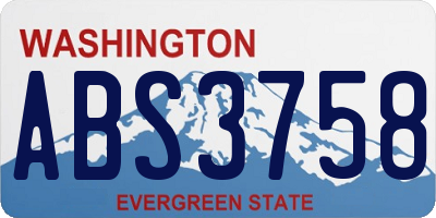 WA license plate ABS3758