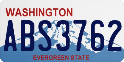 WA license plate ABS3762