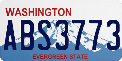 WA license plate ABS3773