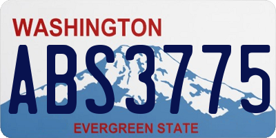 WA license plate ABS3775