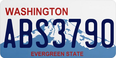 WA license plate ABS3790
