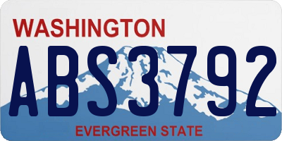 WA license plate ABS3792