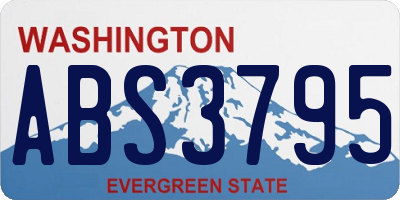 WA license plate ABS3795