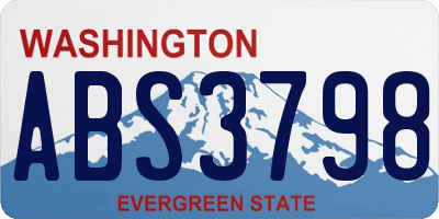 WA license plate ABS3798
