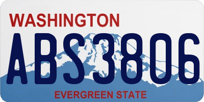 WA license plate ABS3806