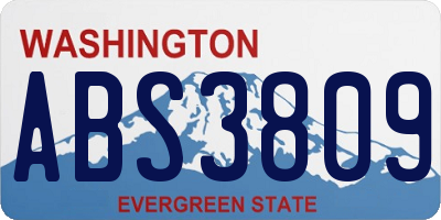 WA license plate ABS3809