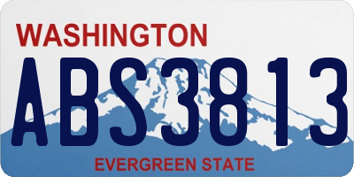 WA license plate ABS3813