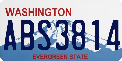 WA license plate ABS3814