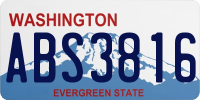 WA license plate ABS3816
