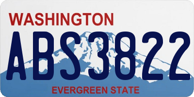 WA license plate ABS3822
