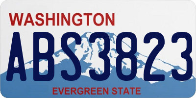 WA license plate ABS3823