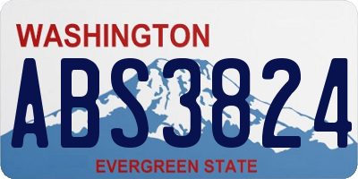 WA license plate ABS3824