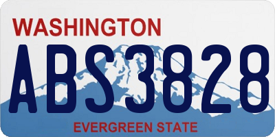 WA license plate ABS3828