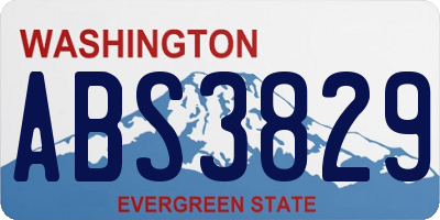WA license plate ABS3829