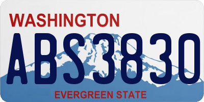 WA license plate ABS3830