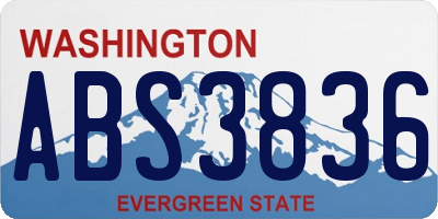 WA license plate ABS3836