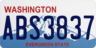 WA license plate ABS3837